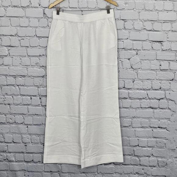2/$50 Andie The Madeira Pant Linen Coconut Size M | Relaxed Summer Trousers - Picture 2 of 6
